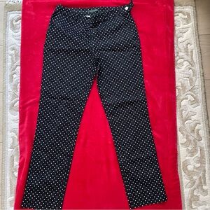 Lauren Ralph Lauren Navy Polka Dot Straight Leg Pants